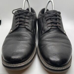 G/FORE G4MC20EF01 Onyx Black Leather Golf Shoes Cleats Mens US 9.5 EU 42.5